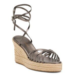PAULA TORRES Grey Made In Brazil Leather Alicia Sandals